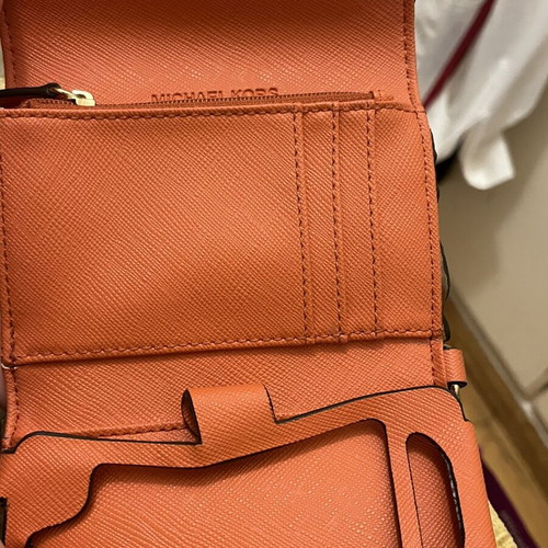 Michael Kors orange wallet for coins and cards, new