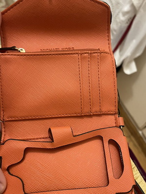 Michael Kors orange wallet for coins and cards, new