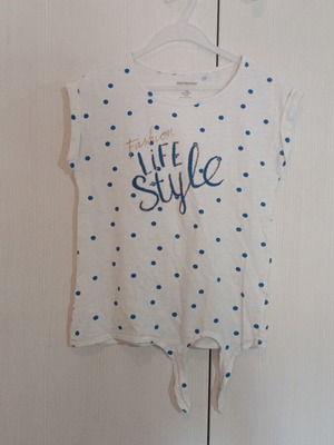 Orchestra short-sleeve blouse for girls 10 years like new, white and blue