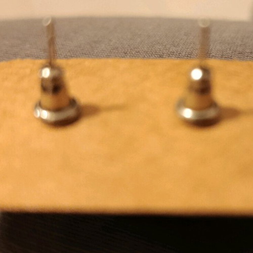 Wooden stud earrings like new, brown multicolor
