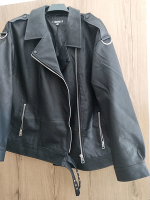 Τζάκετ δερμάτινο Missguided oversized Νο Large νέο, μαύρο