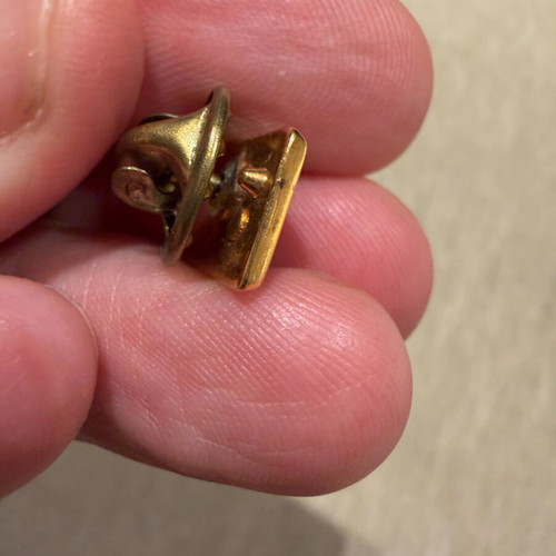 Swank jewels vintage lapel pin like new, black and gold-tone