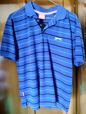 Slazenger men's blue striped polo size L like new