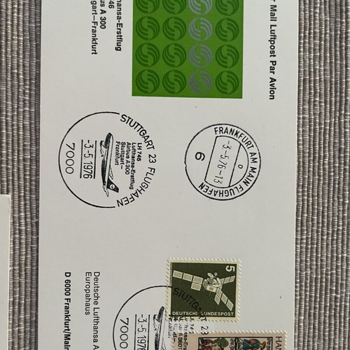 Lufthansa Collectible First Flight Envelopes Airbus A300 set, like new