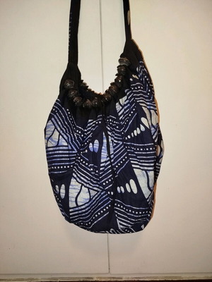 African Boho Style Shoulder Bag Blue Like New