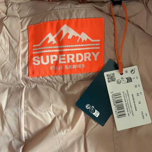 Superdry Hooded Fuji Padded Jacket, women's, vintage blush pink