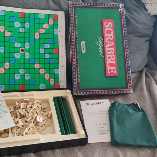Vintage Greek Scrabble Original 1991 board game, complete