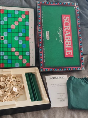 Vintage Greek Scrabble Original 1991 board game, complete