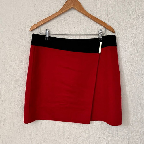 Georges Rech wool and cashmere skirt like new, size L, red and black