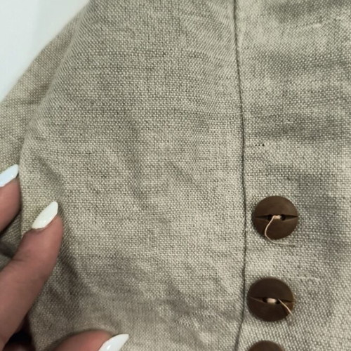 Beige linen jacket like new with wooden buttons size medium