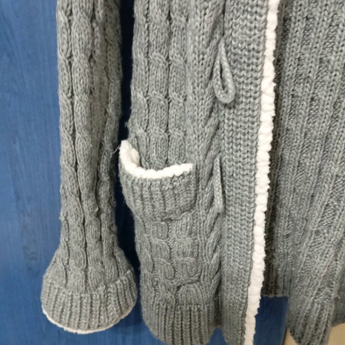 Zara thick cardigan like new, white and gray, size S