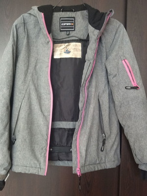 Kids ski jacket like new, gray and pink, size 152 cm