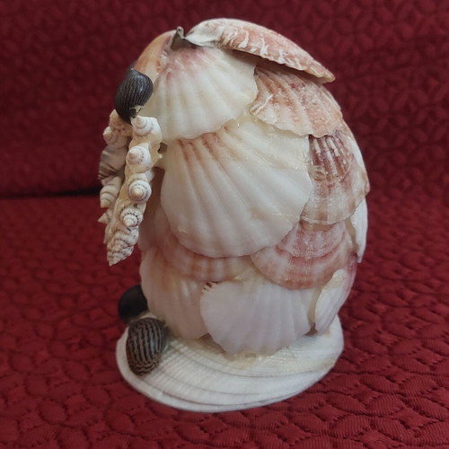 Handmade decorative owl from natural seashells, like new