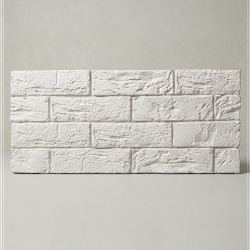 Decorative gypsum wall bricks 210×65 mm, white color