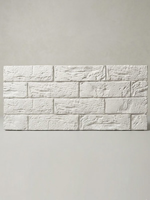Decorative gypsum wall bricks 210×65 mm, white color