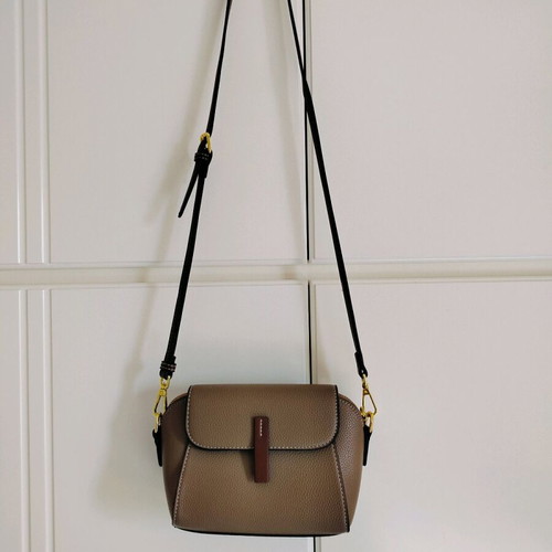 Shoulder bag made of synthetic leather like new, beige and brown