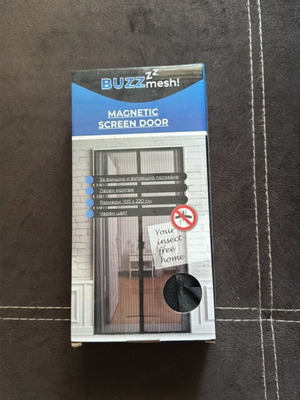 Buzzmesh μαγνητική σήτα πόρτας σε μαύρο, 100 x 220 εκ.