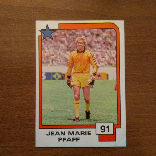 Panini Soccer Superstars 1988 Card No91 Jean-Marie Pfaff used