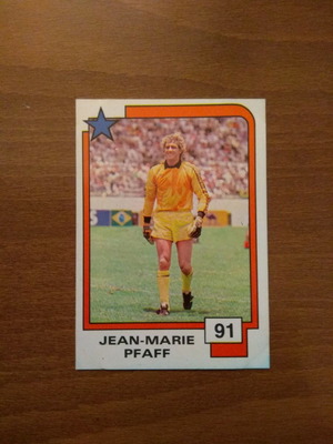 Panini Soccer Superstars 1988 Card No91 Jean-Marie Pfaff used