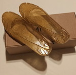 Mango ballerina jelly shoes size 38 new beige gold