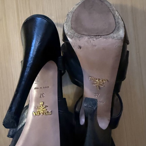 Prada sandals used, black, size 37, high heels