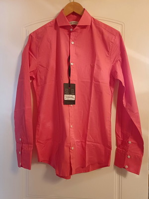 Stefan Fashion men's long-sleeve shirt new, size M, coral