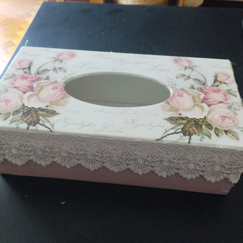 Wooden box with handmade decoupage like new