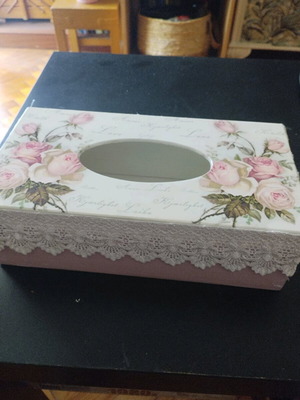 Wooden box with handmade decoupage like new