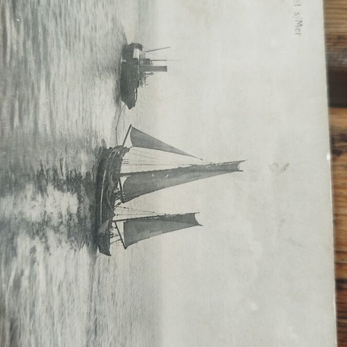 Postcard 1913 used with vintage stamp and sailing ship