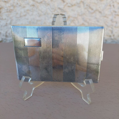 Alpacca Hoka silver cigarette case used, 60's vintage