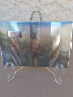 Alpacca Hoka silver cigarette case used, 60's vintage