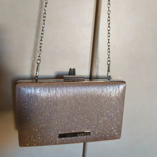Achilleas Accessories Evening Clutch Shoulder Bag like new, pink metallic