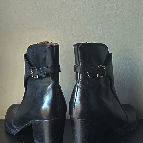 CafeNoir ankle boots used, black leather, size 36, 5 cm heel