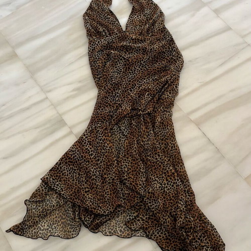 Love+Alicia asymmetrical leopard print dress like new