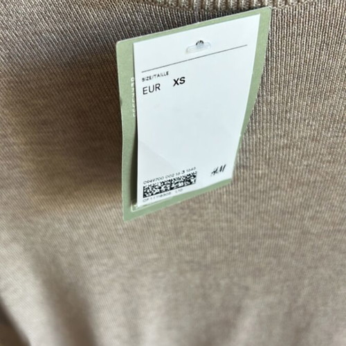 H&M knitted dress beige XS/S new, short-sleeved