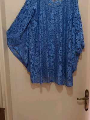 Lace blouse new, size XL, blue color, batwing sleeve