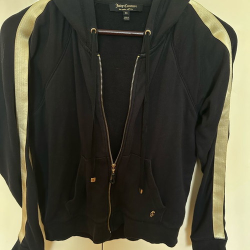 Juicy Couture hoodie like new, black with gold stripes