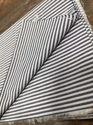 Striped fabric 0.50 x 1.50 like new, white - gray