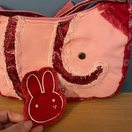 Pink Duko Star shoulder bag new with red bunny wallet