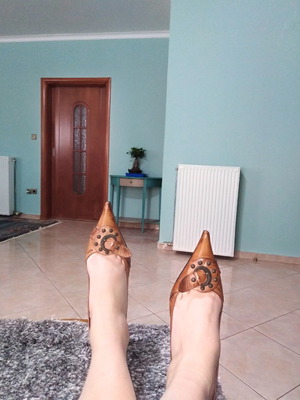 Leather pumps used size 38 brown, 8cm heel
