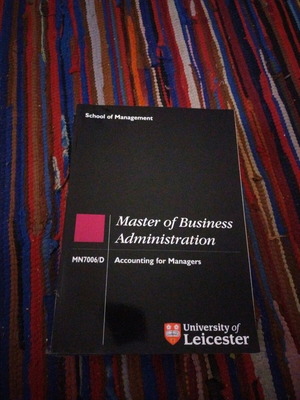 MBA University of Leicester Accounting for Managers book new