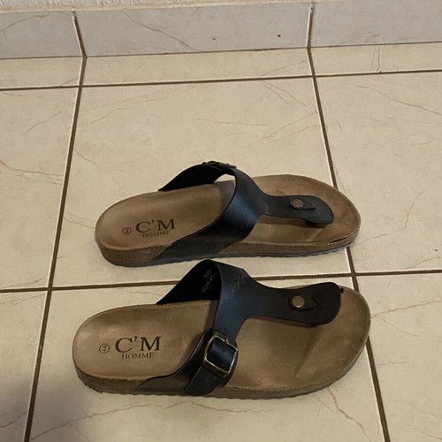 C’M HOMME anatomical sandals with toe post, size 44