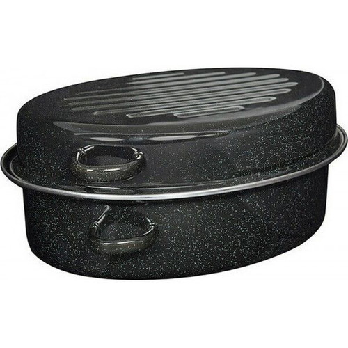 Americana deep enamel roasting pan No.38 new, aluminum