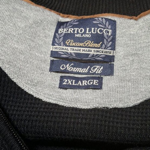 Berto Lucci Milano men's cardigan 2XL black like new