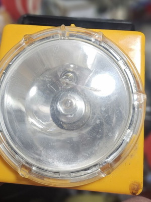 Vintage work safety lamp with two scales and carrying handle
