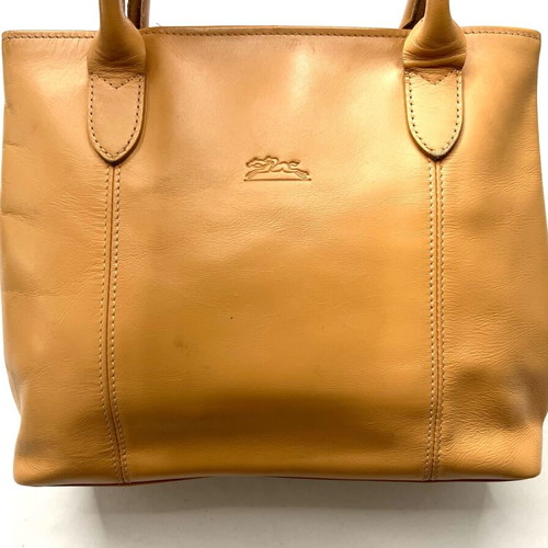 Дамска чанта Longchamp Roseau от бежова кожа употребявана