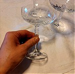  3 vintage κρυστάλλινα ποτήρια