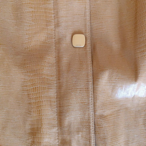 Leather short trench coat small beige like new
