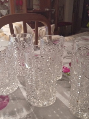 Crystal glasses luxury set of 6, 12cm height, new