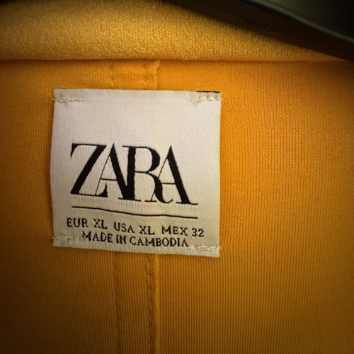 Zara suede-style coat XL like new, mustard color
